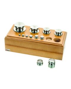 Balance Weight Set- Stainless Steel in Wooden Storage Block - Euro Design, Capacity 1000 g