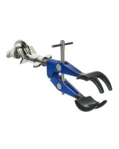 4 Prong, Vinyl Coated Clamp on Swivel Bosshead - 4.1" Max Clamp Opening, Bosshead fits up to 18mm Rods - Powder Coated Zinc Alloy Clamp - Research, Industrial Laboratory Grade -  Eisco Labs