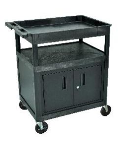 Large Tub Top and Flat Shelf Cart w/Cabinet