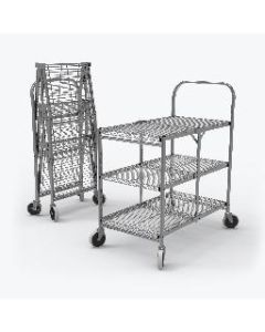 Three-Shelf Collapsible Wire Utility Cart