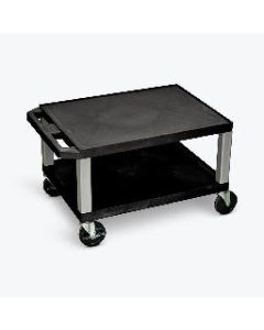 16"H AV Cart - Two Shelves - Nickel Legs