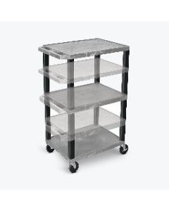 Multi-Height AV Cart - 3 Shelves - Black Legs