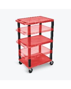 Multi-Height AV Cart - 3 Shelves - Black Legs