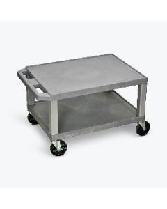 16"H AV Cart - 2 Shelf, Electric - Nickel Leg