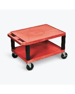 16"H AV Cart - 2 Shelf, Electric - Black Leg