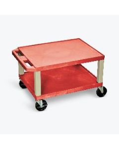 16"H AV Cart - Two Shelves - Putty Legs