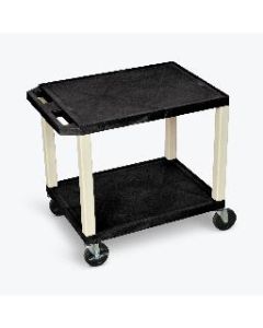 26"H AV Cart - Two Shelves - Putty Legs