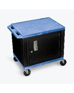 26"H AV Cart - 2 Shelves, Cab - Black Legs