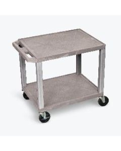 26"H AV Cart - Two Shelves - Nickel Legs