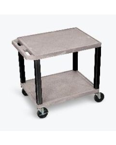 26"H AV Cart - 2 Shelf, Electric - Black Legs