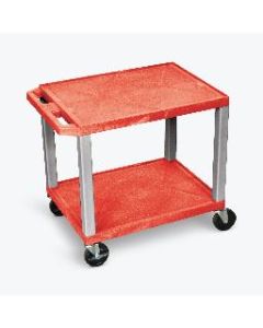 26"H AV Cart - 2 Shelf, Electric - Nickel Leg
