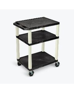 34"H AV Cart - Three Shelves - Putty Legs