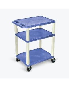 34"H AV Cart - 3 Shelf, Electric - Putty Leg