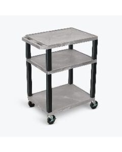 34"H AV Cart - Three Shelves - Black Legs