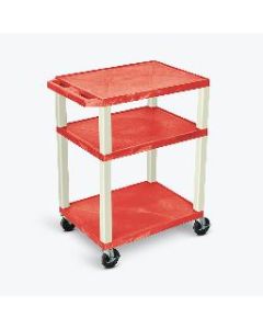 34"H AV Cart - Three Shelves - Putty Legs