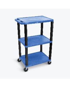 42"H AV Cart - Three Shelves - Black Legs