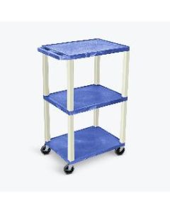 42"H AV Cart - Three Shelves - Putty Legs