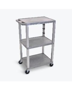 42"H AV Cart - Three Shelves - Nickel Legs