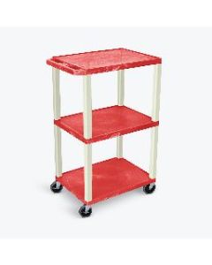 42"H AV Cart - Three Shelves - Putty Legs