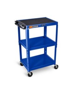 Adjustable-Height Steel AV Cart - Three Shelves