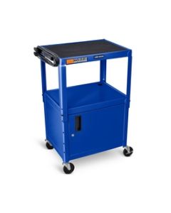 Adjustable-Height Steel AV Cart - Cabinet - Blue 