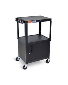 Adjustable-Height Steel AV Cart - Cabinet