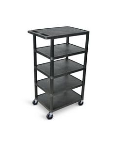 Five Flat-Shelf Structural Foam Plastic Cart