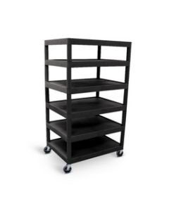 Six Flat-Shelf Structural Foam Plastic Cart