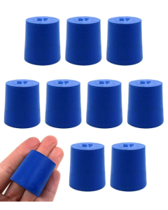 Neoprene Stopper Solid - Blue, Size: 27mm Bottom, 31mm Top, 32mm Length - Pack of 10