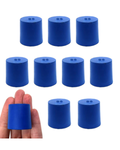 Neoprene Stopper Solid - Blue, Size: 29mm Bottom, 31mm Top, 32mm Length - Pack of 10