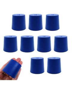 Neoprene Stopper Solid - Blue, Size: 38mm Bottom, 42mm Top, 40mm Length - Pack of 10