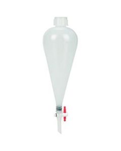 Separating Funnel, 100ml - Polypropylene - Polypropylene Stopcock, PTFE Plug - Leak-Proof Screw Cap - Eisco Labs