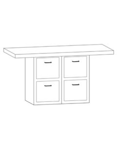 Hann FD5 Two Station Steel Base Workbench With 4 File Drawers 28 x 64-Astro Gray-No Vises-Yes