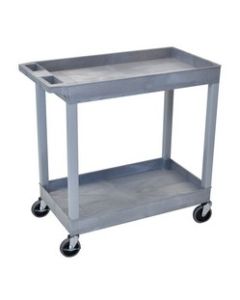 32" x 18" Tub Cart - Two Shelves - Silver