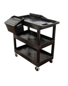32" x 18" Tub Cart - Three Shelves with Outrigger Utility Cart Bins
