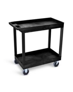 32" x 18" Tub Cart - Two Shelves - Black