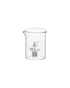 10ml Beaker Low form, with spout made of borosilicate glass, graduated,