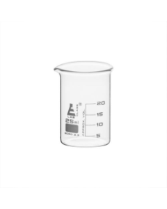 25ml Beaker Low form, with spout made of borosilicate glass, graduated,