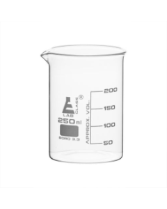 250 ml Beaker Low form, with spout made of borosilicate glass, graduated,
