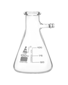 Flask Filtering 100ml., Conical, with integral glass side arm