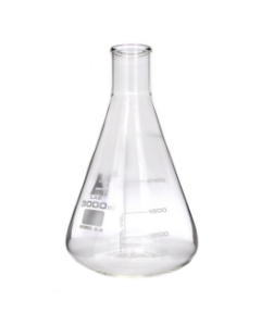 Flask Conical 3000ml, narrow neck, borosilicate glass