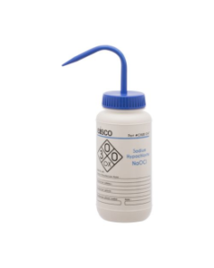 Sodium Hypochlorite (Bleach) PP Wash Bottle 500ml, Wide Mouth, 2 Color - Each