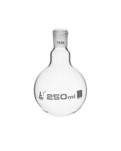 Boiling Flask with 19/26 Joint, 250ml Capacity, Round Bottom, Interchangeable Screw Thread Joint, Borosilicate Glass - Eisco Labs