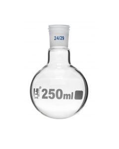 Boiling Flask with 24/29 Joint, 250ml - Round Bottom, Interchangeable Screw Thread Joint - Borosilicate Glass - Eisco Labs