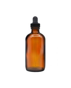 Dropping Bottle, 180ml (6oz) - Amber Soda Glass - Screw Cap with Amber Glass Dropper & Rubber Bulb - Eisco Labs