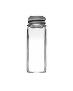 Bijou Vial, 14ml - Borosilicate 3.3 Glass, Aluminum Screw Cap with Rubber Liner 22 x 60 mm (2.4" Height) - Flat Bottom - Eisco Labs