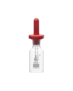 Dropping Bottle, 30ml (1oz) - Borosilicate 3.3 Glass - Eye Dropper Pipette and Dust Proof Rubber Bulb - Octagonal, Non-screw Top - Eisco Labs