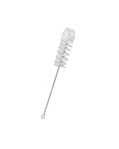 Nylon Cleaning Brush with Fan-Shaped End, 9.25" - Twisted Stainless Steel Wire Handle - Ideal for 0.3" - 0.5" Diameter Tubes, Bottles, Cylinders, Flasks, Straws - Eisco Labs