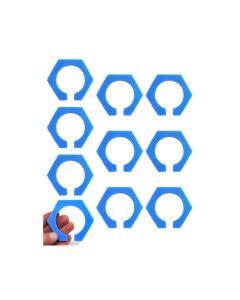 10PK Cylinder Protectors, Fits 250ml Measuring Cylinders - Hexagonal ABS Shape, Plastic - Pack of 10 Protectors - Eisco Labs