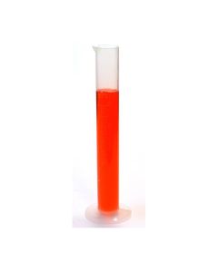 (Discontinued) Graduated Cylinder, 50mL - Polypropylene, Round Base - 1.0mL Raised Graduations - Eisco Labs
